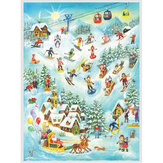 Skiing Fun, Santa Joins the Sled Ride | Traditional Christmas Advent Calendar