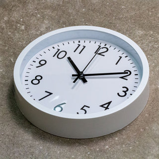 Contemporary White Wall Clock | Round Wall Mounted Clock For Living Room 19.5cm