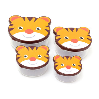Set Of 4 Children's Animal Snack Pots | Kids Nesting Snack Containers