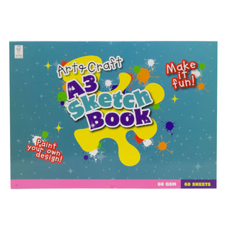 Kids A3 Art & Craft Sketchbook 60 Sheets | White Paper Large Art Drawing Pad