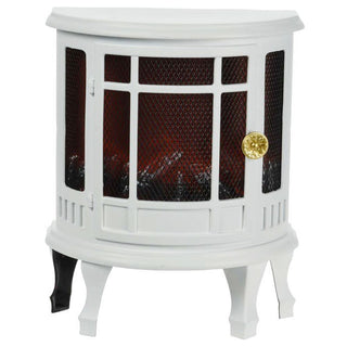 Vintage Style White LED Fireplace Lantern | Battery Operated White Artificial Log Fireplace Flame Lantern | Decorative Flameless LED Fire Place Lantern With Timer