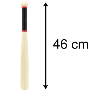 V12 Sport Children's Wooden Rounders Bat And Tennis Ball | Rounders Set Family Garden Outdoor Games | Baseball Bat Set For Kids 18 Inches