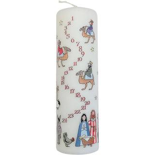 Traditional Countdown To Christmas Advent Candle | Christmas Nativity Pillar Advent Candle With Numbers | Advent Christmas Candle Festive Pillar Candle