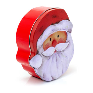 Charming Christmas Storage Tin With Festive Designs for Sweets Treats Surprises - Santa