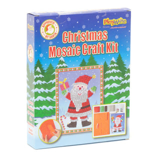 Childrens Christmas Art Craft Kit | Kids Creative Festive Mosaic Picture - Santa