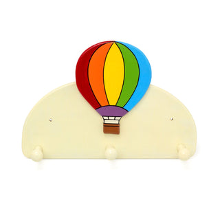 Children's Hot Air Balloon Coat Rack Kids Wall Mounted Wooden 3 Peg Coat Hooks