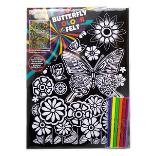Kreative Kids Colourful Velvet Felt Art Picture Colouring Set For Children ~ Butterfly
