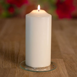 10cm Silver Mirrored Glass Coaster | Round Mirror Glass Candle Plate Stand