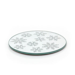 10cm Silver Mirrored Glass Coaster | Round Mirror Glass Candle Plate Stand