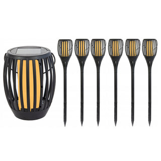 Set Of Flame Effect Solar Garden Light | 3 In 1 Outdoor LED Flame Torch Light