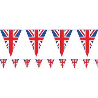 10m Union Jack Bunting British Flag Triangle Bunting | 40 Pennant Flags Union Jack Bunting | British Flag Banner Bunting Party Bunting
