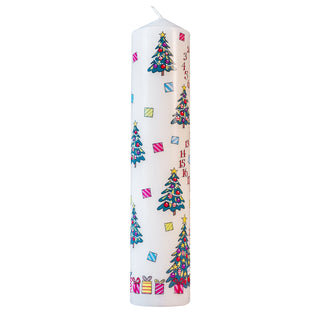 Traditional Countdown To Christmas Advent Candle | Christmas Tree Design Pillar Advent Candle With Numbers | Advent Christmas Candle Festive Pillar Candle