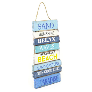Decorative Wooden Nautical Beach Sign | Coastal Wall Mounted Beach Plaque | Seaside Nautical Decoration Wall Art