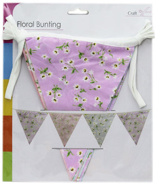 9 Flag Vintage Floral Fabric Bunting 2.5M
