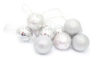 10 Piece LED Silver Bauble Ball Garland Light String Chain Christmas Decoration