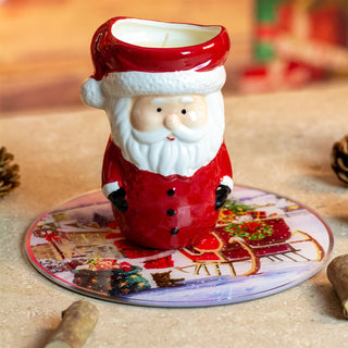 Ceramic Santa Claus with Candle | Christmas Scented Candle Santa Ornament