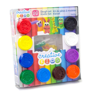 22 Piece Kids Play Dough Set | Childrens Modelling Dough Tubs And Accessories