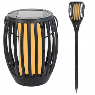 Set Of Flame Effect Solar Garden Light | 3 In 1 Outdoor LED Flame Torch Light