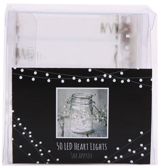 Battery Operated Heart LED Fairy Light String 5 Metres