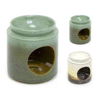 Large Ombre Glaze Oil Burner | Ceramic Tea Light Essential Oil Wax Melt Burner