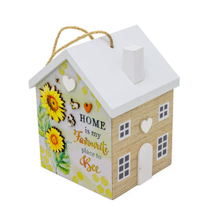 Wooden House Shaped Door Stop | Bee and Sunflower Door Stop Home Door Stopper