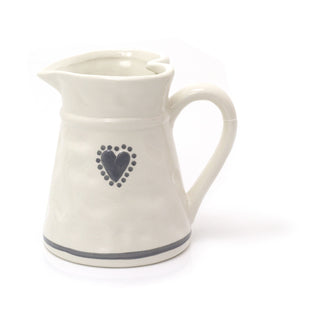 Elegant Heart Ceramic Serving Jug | White Water Pitcher China Milk Jug | Country Kitchen Jugs Porcelain Flower Vase
