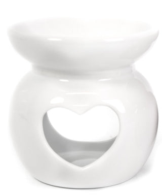 Chunky Ceramic Heart Incense Oil Burner ~ White