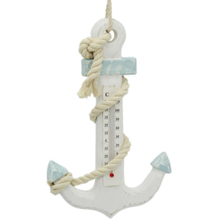 Shabby Chic Wooden Nautical Anchor Hanging Decoration Room Thermometer