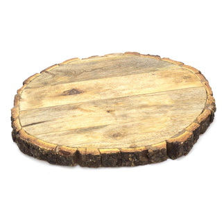 25cm Wooden Tree Trunk Cake Stand | Wedding Birthday Cake Round Display Board | Serving Platter Table Centerpiece