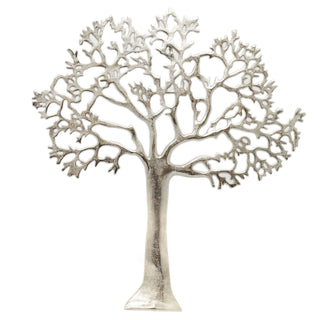 60cm Silver Metal Tree Of Life Wall Art | Wall Mounted Tree Art Plaque | Large Decorative Tree