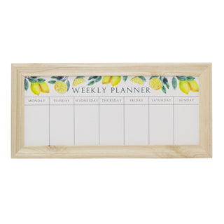 Lemon Design Large Whiteboard Family Planner Weekly Planner | Family Schedule Organiser Memo Board | Wooden Framed Weekly Meal Planner Shopping List - 67cm