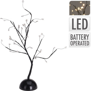 Black Illuminated Twig Tree Star Light Up Lamp ~ 32 LED Lights Battery Operated Table Centrepiece Decoration