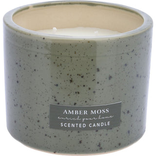 2 - Wick Scented Candle in Ceramic Jar | Aromatherapy White Wax Candle & Holder