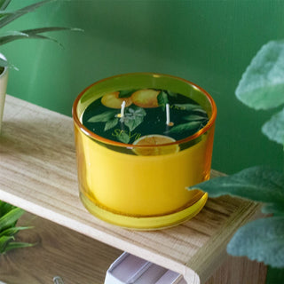 2 Wick Scented Candle Seville Orange | Citrus Scented Candle With Glass Holder