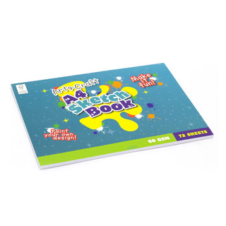 Kids A4 Art & Craft Sketchbook 72 Sheets | Children's White Paper Drawing Pad
