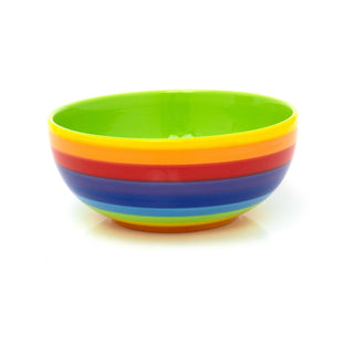 21cm Hand Painted Rainbow Stripe Ceramic Salad Bowl | Round Kitchen Bowl Serving Bowl Pasta Bowl | Ramen Bowl Serving Dishes