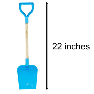 22 - Inch Square End Spade with Wooden Shaft & Plastic Grip – For Kids & Beach