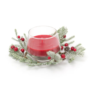 Traditional Christmas Candle Wreath Decoration | Scented Xmas Candle Christmas Table Centrepiece | Xmas Fragrance Candle - Design Varies One Supplied