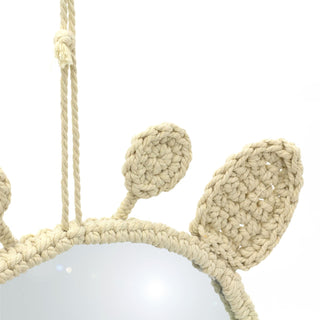 Macrame Giraffe Mirror | Wall Accent for Kids' Bedroom and Nursery - 35cm