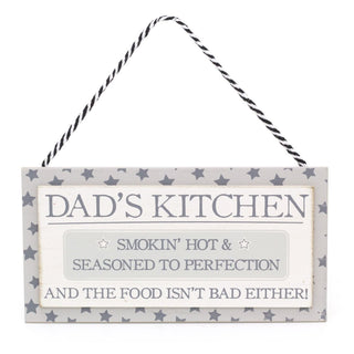 24cm Dads Wooden Kitchen Plaque | Novelty Wall Sign Funny Kitchen Signs | Kitchen Wall Art Home Accessories