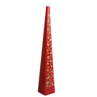Pyramid Countdown To Christmas Advent Candle 33cm ~ Red