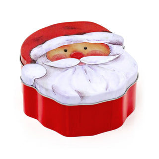 Charming Christmas Storage Tin With Festive Designs for Sweets Treats Surprises - Santa