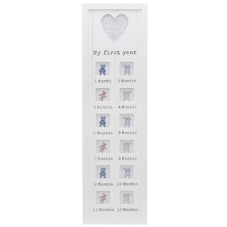 76 X 22 My First Year Photo Frame White