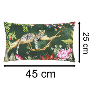 Jungle Leopard Outdoor Cushion | Waterproof Garden Scatter Cushion - 47x27cm