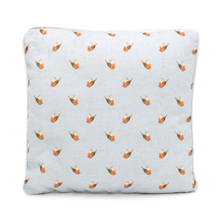 34cm Robin Redbreast Blue Scatter Cushion | Garden Bird Fabric Filled Sofa Cushion | Winter Bird Bed Throw Pillow With Cover