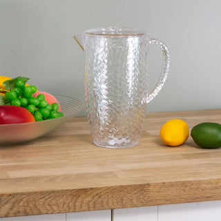 2L Bubble Effect Water Jug | Outdoor Plastic Drinks Pitcher Picnic Jug with Lid