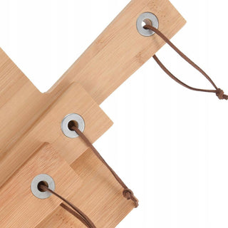 3 - Piece Bamboo Chopping Board Set with Handle | Paddle Style Cutting Boards