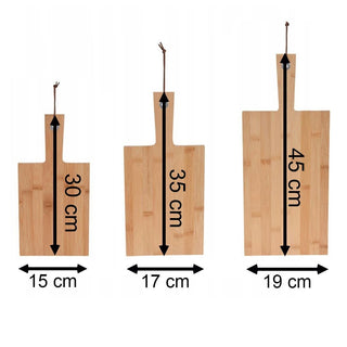 3 - Piece Bamboo Chopping Board Set with Handle | Paddle Style Cutting Boards