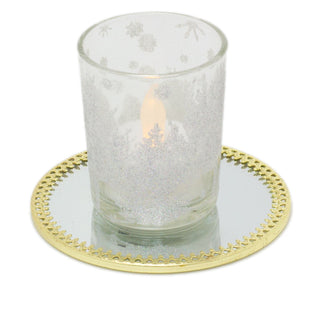 10cm Decorative Mirror Glass Display Plate | Mirrored Candle Tray | Gold Glass Coaster