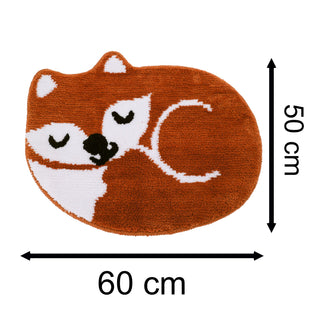 Childrens Orange Fox Rug | Non-slip Novelty Animal Area Rug For Kids - 60x50cm
